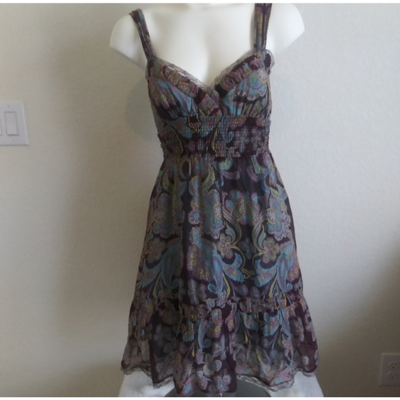 Free People Dresses & Skirts - Women's Free People Dress Size 6 Brown Blue Paisley